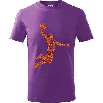 Hráč basketbalu ikony - Tričko dětské bavlněné - 98 cm / 2 roky ( Fialová )