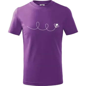 Dráha letu včely - smyčka - Tričko dětské bavlněné - 134 cm/8 let ( Fialová )