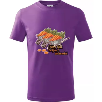 Doktor říkal - 3 kolečka mrkve - Tričko dětské bavlněné - 104-110cm / 3-4 roky ( Fialová )