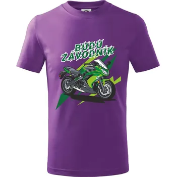 Budu závodník zelená silnice - Tričko dětské bavlněné - 98 cm / 2 roky ( Fialová )
