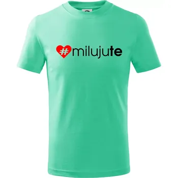 Chlapecké tričko Miluju tě - Tričko dětské bavlněné - 98 cm / 2 roky ( Mátová )