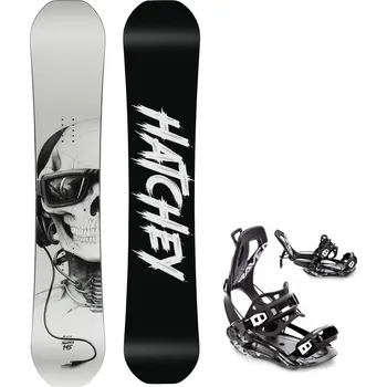 Snowboard Snowboard komplet Hatchey Sillence White + vázání RAVEN Fastec FT360 Black Velikost: 145 cm, Velikost vázání: L