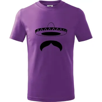 Mexican Mustache - Tričko dětské bavlněné - 104-110cm / 3-4 roky ( Fialová )