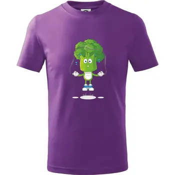 Chlapecké oblečení Brokolice a švihadlo - Tričko dětské bavlněné - 104-110cm / 3-4 roky ( Fialová )