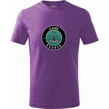 I hate people - kanoe - Tričko dětské bavlněné - 98 cm / 2 roky ( Fialová )