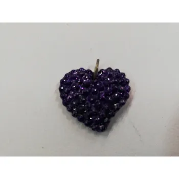 Přívěsek Fimo přívěsek - srdce 2,5cm - fialové s glitry