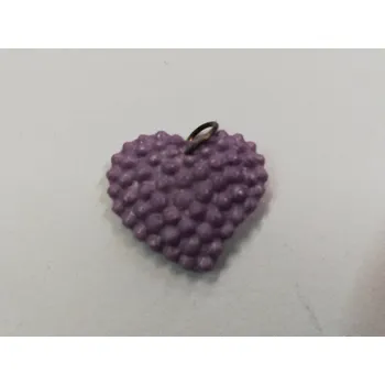 Přívěsek Fimo přívěsek - srdce 2,5cm - fialkové