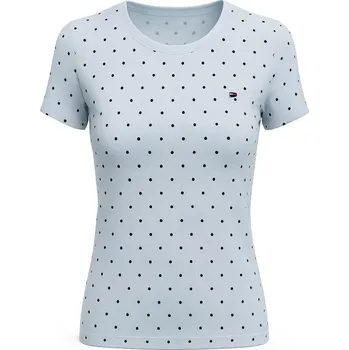 Dámské tričko Tommy Hilfiger dámské tričko s puntíky a Logem Dots světlé modré