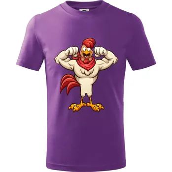 Chlapecké oblečení Svalnatý kohout - Tričko dětské bavlněné - 146 cm/10 let ( Fialová )