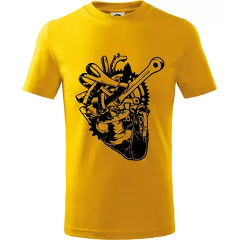 Chlapecké tričko Cyklistovo srdce - Tričko dětské bavlněné - 98 cm / 2 roky ( Žlutá )