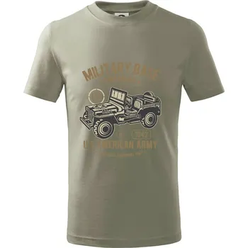 Chlapecké tričko American Army Jeep - Tričko dětské bavlněné - 98 cm / 2 roky ( Light khaki )