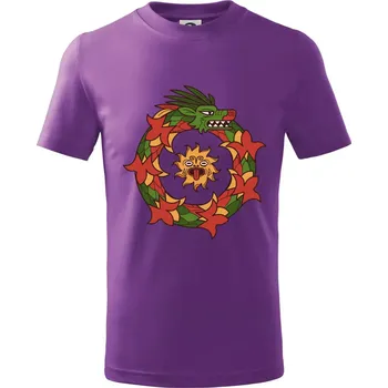 Mayové - zvířata had v kruhu - Tričko dětské bavlněné - 98 cm / 2 roky ( Fialová )