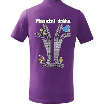 Masážní dráha - Tričko dětské bavlněné - 98 cm / 2 roky ( Fialová )