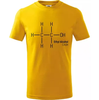 Chlapecké tričko Molekulární struktura Ethanol - Tričko dětské bavlněné - 158 cm/12 let ( Žlutá )