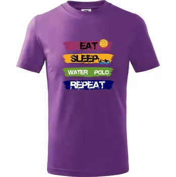 Eat sleep watter polo barevné - Tričko dětské bavlněné - 122 cm/6 let ( Fialová )
