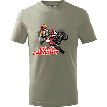Chlapecké tričko Budu závodník červená kroska - Tričko dětské bavlněné - 98 cm / 2 roky ( Light khaki )