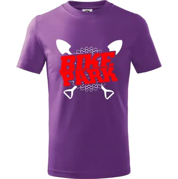Chlapecké oblečení Bike park lopaty - Tričko dětské bavlněné - 104-110cm / 3-4 roky ( Fialová )