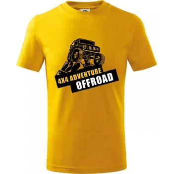 Chlapecké tričko 4x4 adventure offroad - Tričko dětské bavlněné - 98 cm / 2 roky ( Žlutá )
