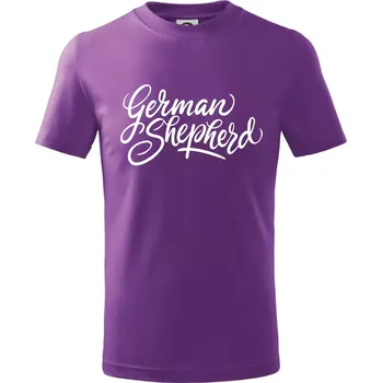 Chlapecké oblečení German shepherd - nápis okrasny - nápis okrasný - Tričko dětské bavlněné - 122 cm/6 let ( Fialová )