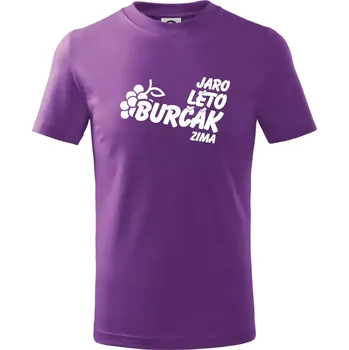 Jaro, léto, burčák, zima - Tričko dětské bavlněné - 146 cm/10 let ( Fialová )