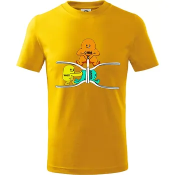 Chlapecké tričko Elektřina v praxi - Tričko dětské bavlněné - 98 cm / 2 roky ( Žlutá )
