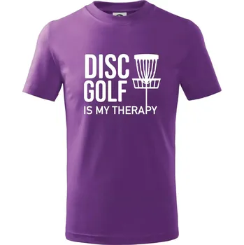 Chlapecké tričko Disc golf is my therapy - Tričko dětské bavlněné - 98 cm / 2 roky ( Fialová )