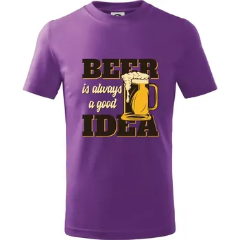 Beer idea - Tričko dětské bavlněné - 146 cm/10 let ( Fialová )