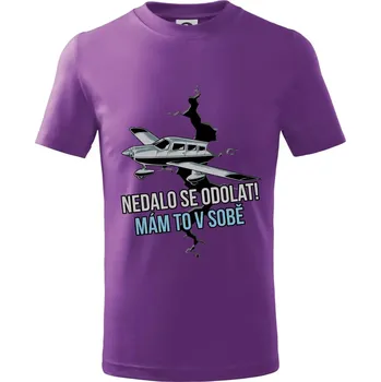 Nedalo se odolat, mám to v sobě letadlo - Tričko dětské bavlněné - 104-110cm / 3-4 roky ( Fialová )
