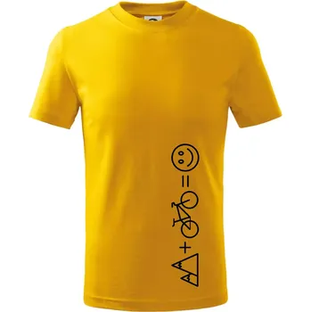 Chlapecké tričko Hory kolo úsměv - Tričko dětské bavlněné - 134 cm/8 let ( Žlutá )