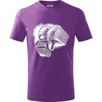 Ping pong pálky a síť - Tričko dětské bavlněné - 122 cm/6 let ( Fialová )