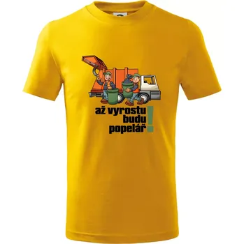 Chlapecké tričko Až vyrostu budu popelářem - Tričko dětské bavlněné - 98 cm / 2 roky ( Žlutá )