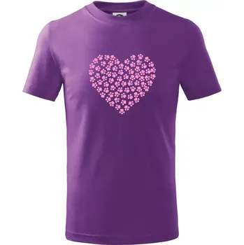 Psí láska - Tričko dětské bavlněné - 146 cm/10 let ( Fialová )