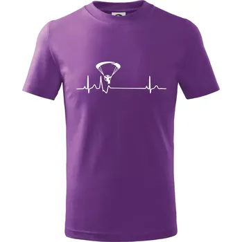 EKG paramotor - Tričko dětské bavlněné - 134 cm/8 let ( Fialová )