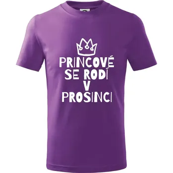 Chlapecké oblečení Princové se rodí v prosinci - Tričko dětské bavlněné - 134 cm/8 let ( Fialová )
