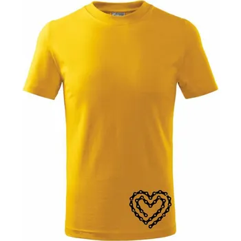 Chlapecké tričko Cyklo srdce řetěz - Tričko dětské bavlněné - 98 cm / 2 roky ( Žlutá )