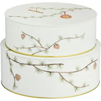 Dóza na potraviny Kähler Hammershoi vánoční úložné boxy 22 x 9 cm, 20 x 9 cm 2 ks bílé