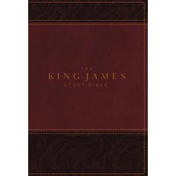 KJV, The King James Study Bible, Leathersoft, Burgundy, Thumb Indexed, Red Letter, Full-Color Edition (Thomas Nelson)(Pevná)