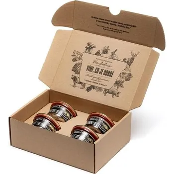 Dárkový potravinový koš Via Delicia Degustační sada paštik 4x 50 g