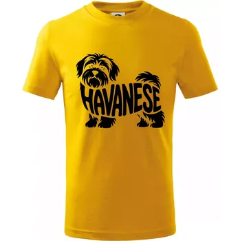 Chlapecké tričko Havanese nápis v těle - Tričko dětské bavlněné - 98 cm / 2 roky ( Žlutá )