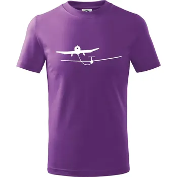 Tažení kluzáku - Tričko dětské bavlněné - 104-110cm / 3-4 roky ( Fialová )