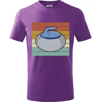 Curling vintage - Tričko dětské bavlněné - 134 cm/8 let ( Fialová )