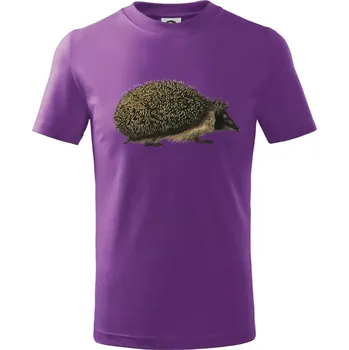 Ježek kresba - Tričko dětské bavlněné - 134 cm/8 let ( Fialová )
