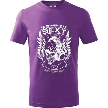 Nesnáším být sexy ale jsem - DJ - Tričko dětské bavlněné - 158 cm/12 let ( Fialová )