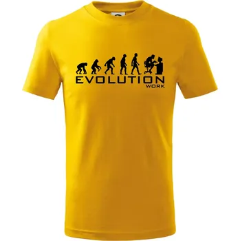Chlapecké tričko Evoluce práce - Tričko dětské bavlněné - 104-110cm / 3-4 roky ( Žlutá )