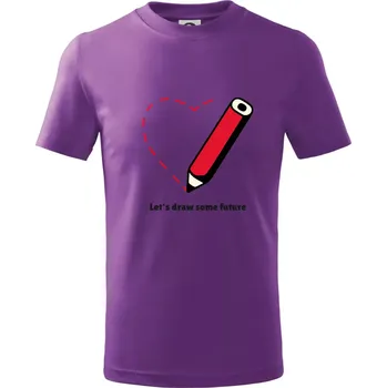 Let's draw some future - Tričko dětské bavlněné - 98 cm / 2 roky ( Fialová )