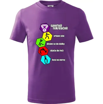 Sportuji rekreačně - Tričko dětské bavlněné - 146 cm/10 let ( Fialová )