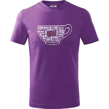 Káva - hrníček názvy - Tričko dětské bavlněné - 158 cm/12 let ( Fialová )