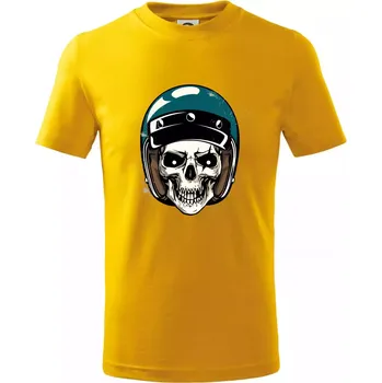 Chlapecké tričko Moto helma modrá - Tričko dětské bavlněné - 98 cm / 2 roky ( Žlutá )