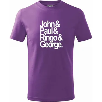John Paul Ringo George - Tričko dětské bavlněné - 98 cm / 2 roky ( Fialová )