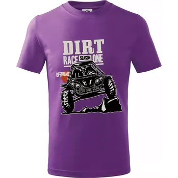 Dirt race offroad - Tričko dětské bavlněné - 98 cm / 2 roky ( Fialová )